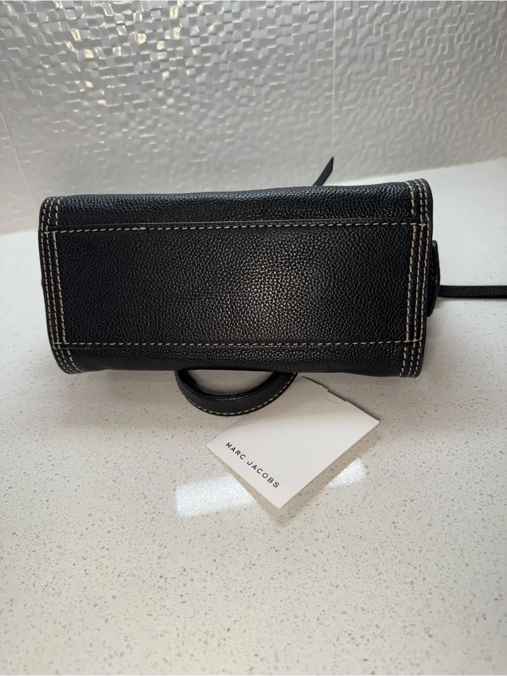Marc Jacobs Small Black Pebbled Leather Gold Hardware Handbag